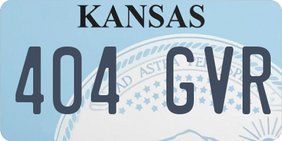KS license plate 404GVR