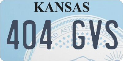 KS license plate 404GVS