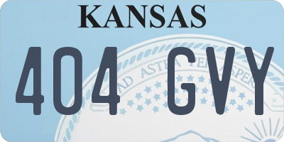 KS license plate 404GVY