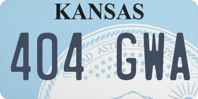 KS license plate 404GWA