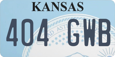 KS license plate 404GWB
