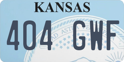 KS license plate 404GWF