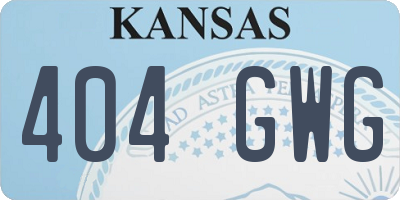 KS license plate 404GWG
