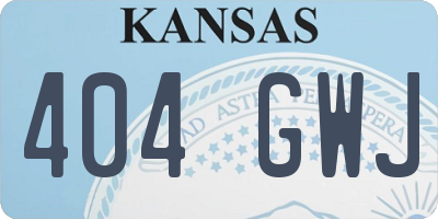 KS license plate 404GWJ