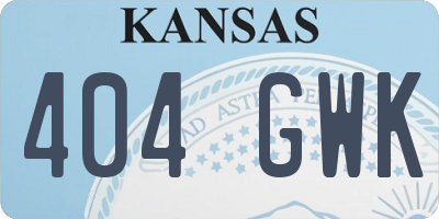 KS license plate 404GWK