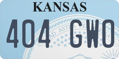 KS license plate 404GWO