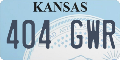 KS license plate 404GWR