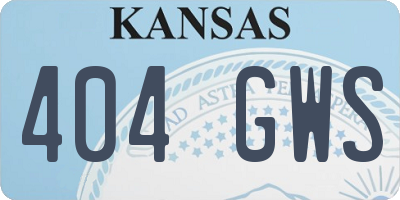 KS license plate 404GWS