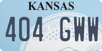 KS license plate 404GWW