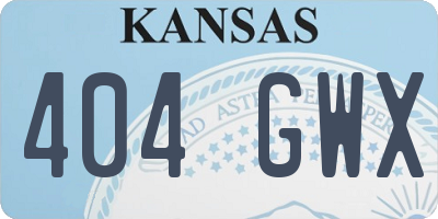 KS license plate 404GWX