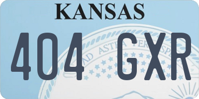 KS license plate 404GXR