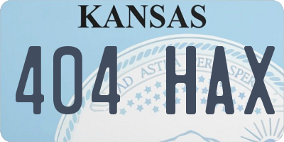 KS license plate 404HAX