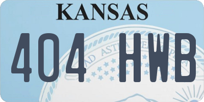 KS license plate 404HWB