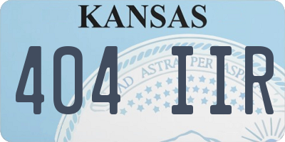 KS license plate 404IIR
