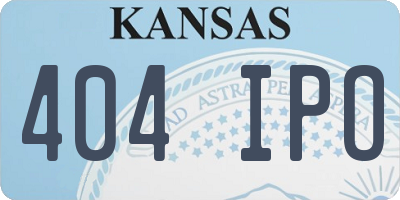KS license plate 404IPO