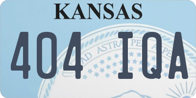 KS license plate 404IQA