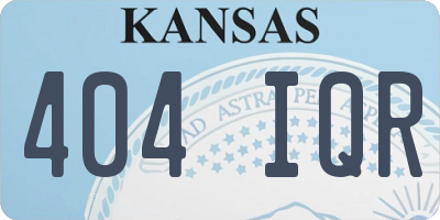KS license plate 404IQR