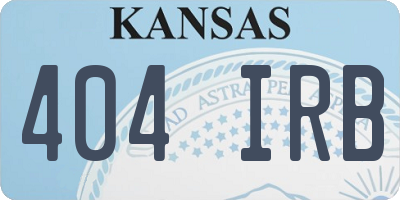 KS license plate 404IRB