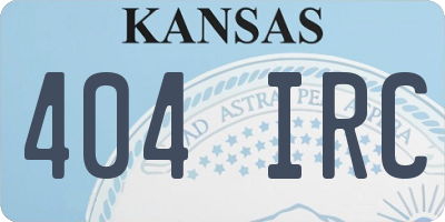 KS license plate 404IRC