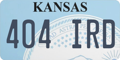 KS license plate 404IRD