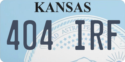 KS license plate 404IRF