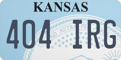 KS license plate 404IRG
