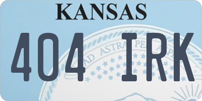 KS license plate 404IRK