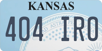 KS license plate 404IRO