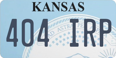 KS license plate 404IRP