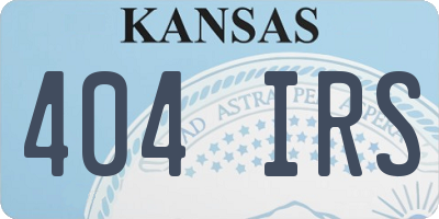 KS license plate 404IRS