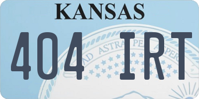 KS license plate 404IRT