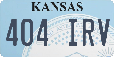 KS license plate 404IRV