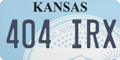 KS license plate 404IRX