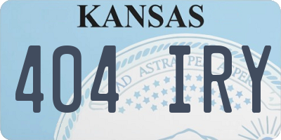 KS license plate 404IRY