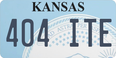 KS license plate 404ITE