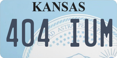 KS license plate 404IUM