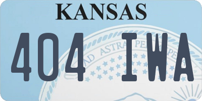 KS license plate 404IWA