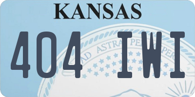 KS license plate 404IWI