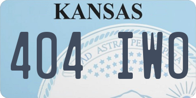 KS license plate 404IWO