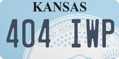 KS license plate 404IWP