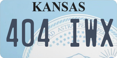 KS license plate 404IWX