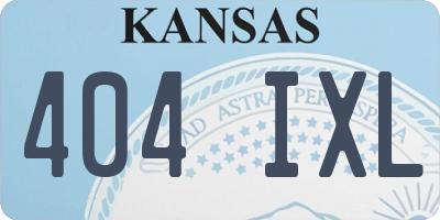 KS license plate 404IXL