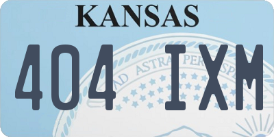 KS license plate 404IXM