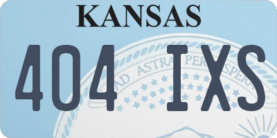 KS license plate 404IXS