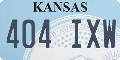 KS license plate 404IXW