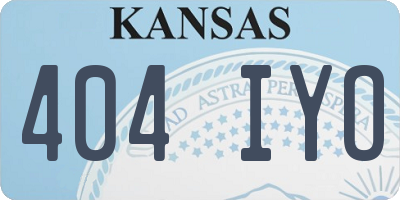 KS license plate 404IYO