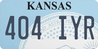 KS license plate 404IYR