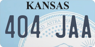 KS license plate 404JAA