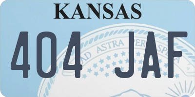 KS license plate 404JAF