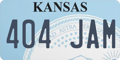 KS license plate 404JAM